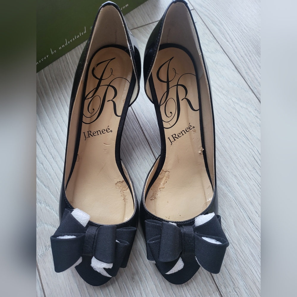 J.Renee Black Heels with Bow Accent